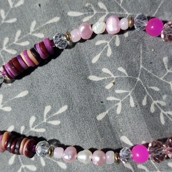 Vintage crystal pearl pendent necklace - Picture 5 of 6